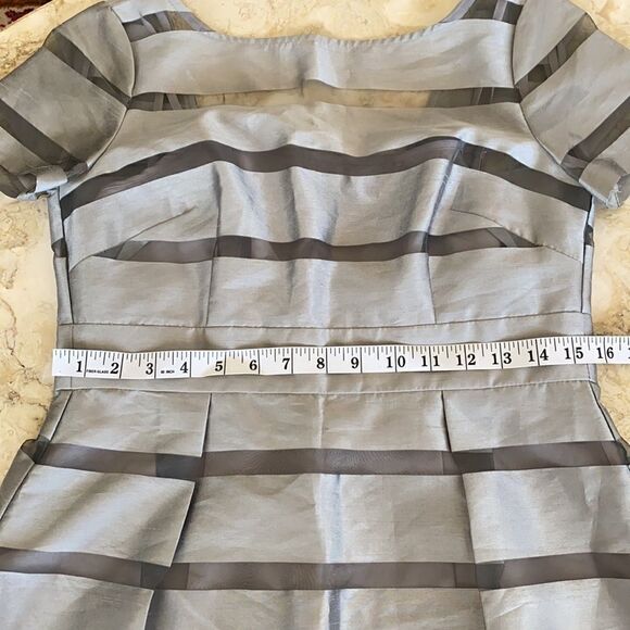 Muse Grey Organza Low Back Party Dress - Picture 12 of 15